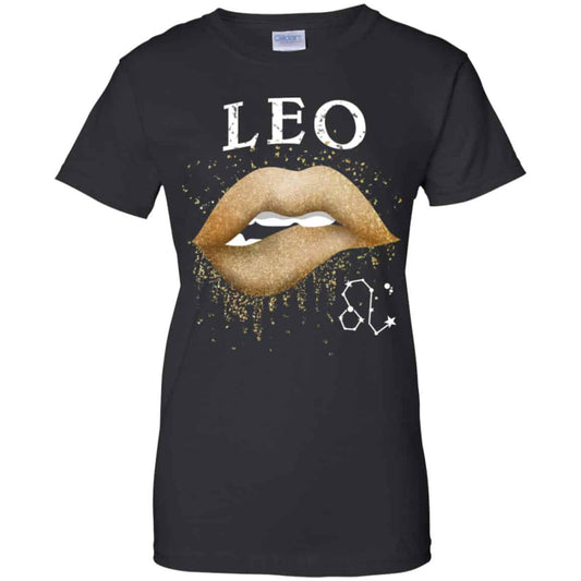
	Leo Zodiac July August Birthday Gift Golden Lipstick T-Shirts, Hoodie, Tank