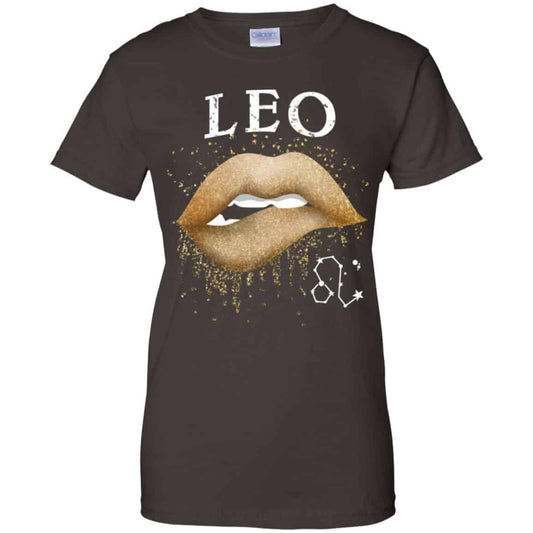 Leo Zodiac July August Birthday Gift Golden Lipstick T-Shirts, Hoodie, Tank