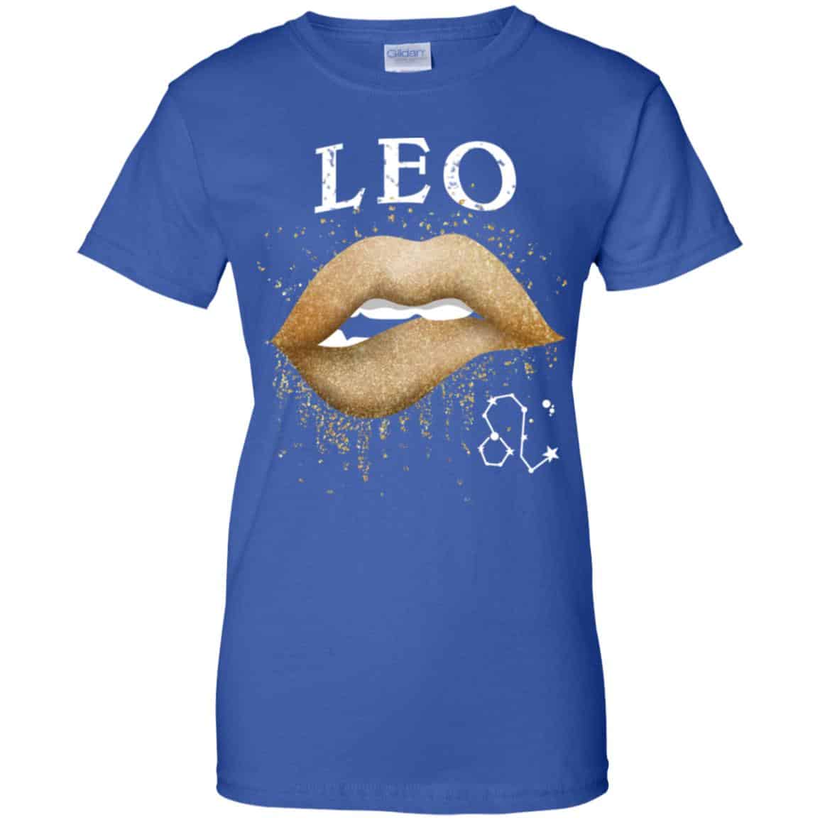 Leo Zodiac July August Birthday Gift Golden Lipstick T-Shirts, Hoodie, Tank