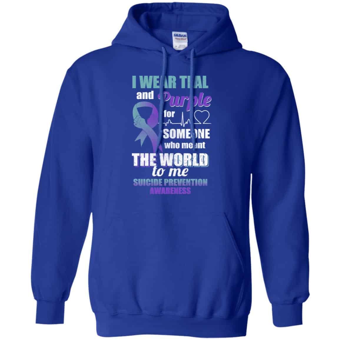 I Wear Teal And Purple For Someone Who Meant The World To Me Suicide Prevention Awareness T-Shirts, Hoodie, Tank
