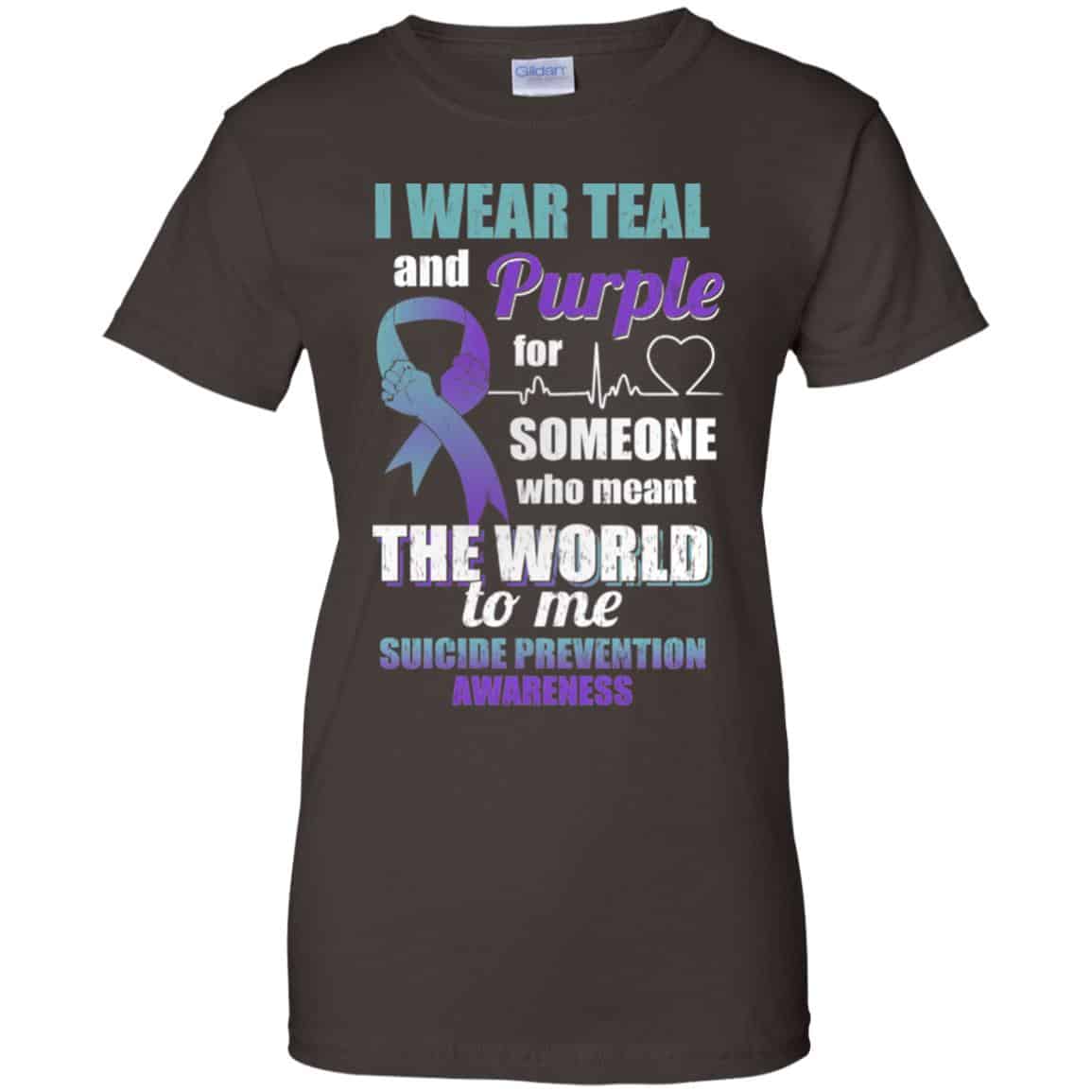 I Wear Teal And Purple For Someone Who Meant The World To Me Suicide Prevention Awareness T-Shirts, Hoodie, Tank