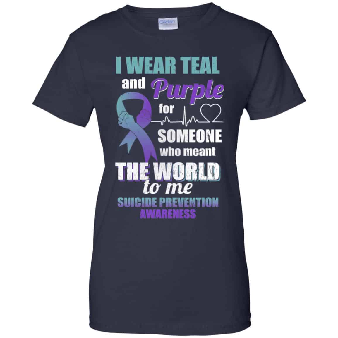 I Wear Teal And Purple For Someone Who Meant The World To Me Suicide Prevention Awareness T-Shirts, Hoodie, Tank