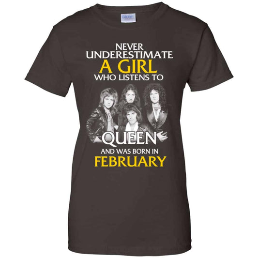 A Girl Who Listens To Queen And Was Born In February T-Shirts, Hoodie, Tank