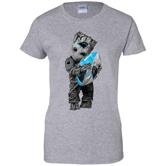 Baby Groot Hugging Carolina Panthers T-Shirts, Hoodie, Tank