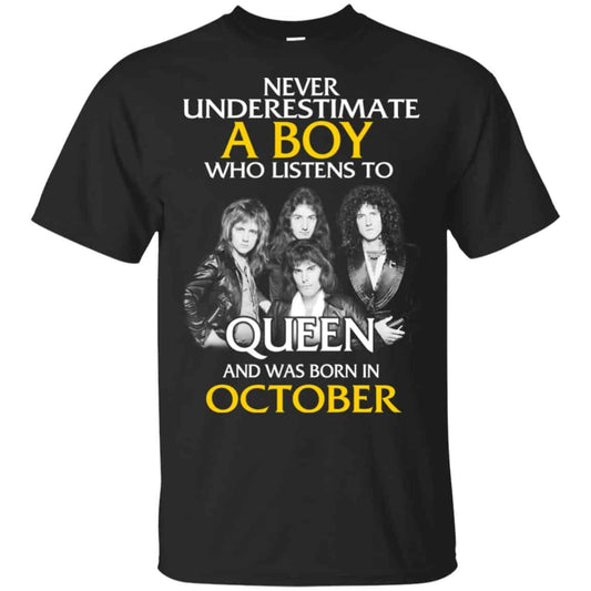 A Boy Who Listens To Queen And Was Born In October T-Shirts, Hoodie, Tank
