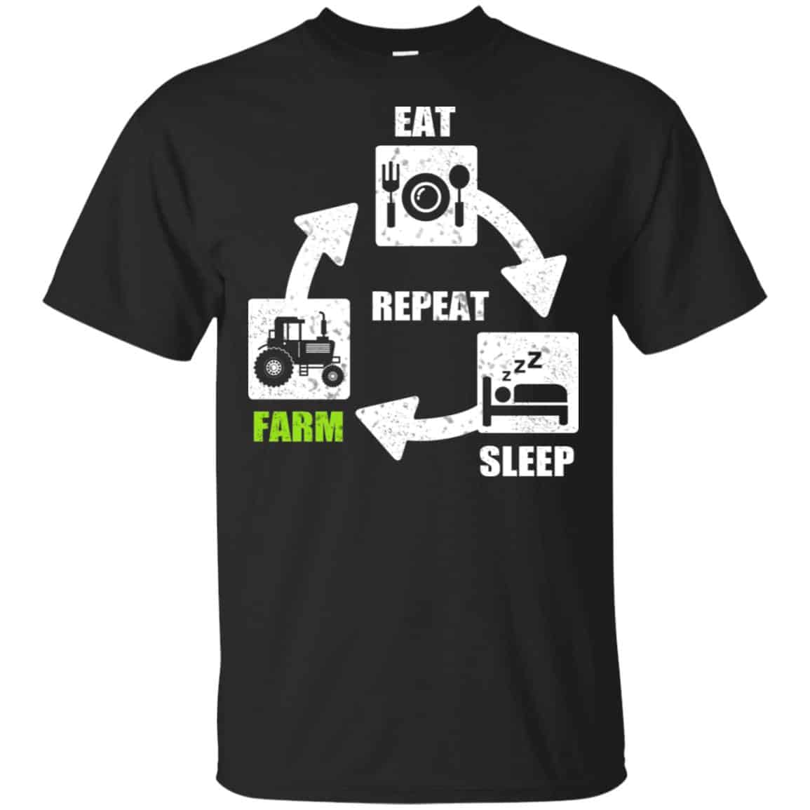 Eat Sleep Farm Repeat Farming T-Shirts, Hoodie, Tank