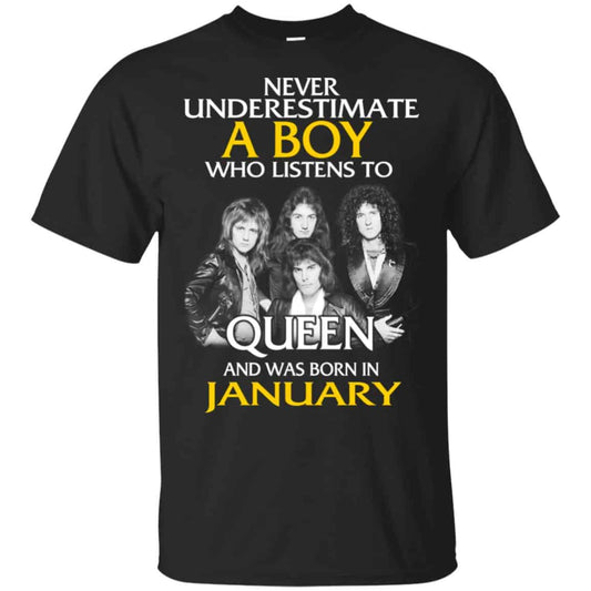 A Boy Who Listens To Queen And Was Born In January T-Shirts, Hoodie, Tank