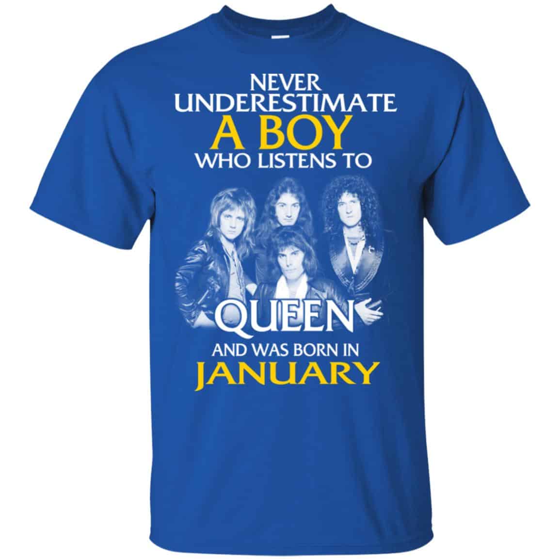 A Boy Who Listens To Queen And Was Born In January T-Shirts, Hoodie, Tank