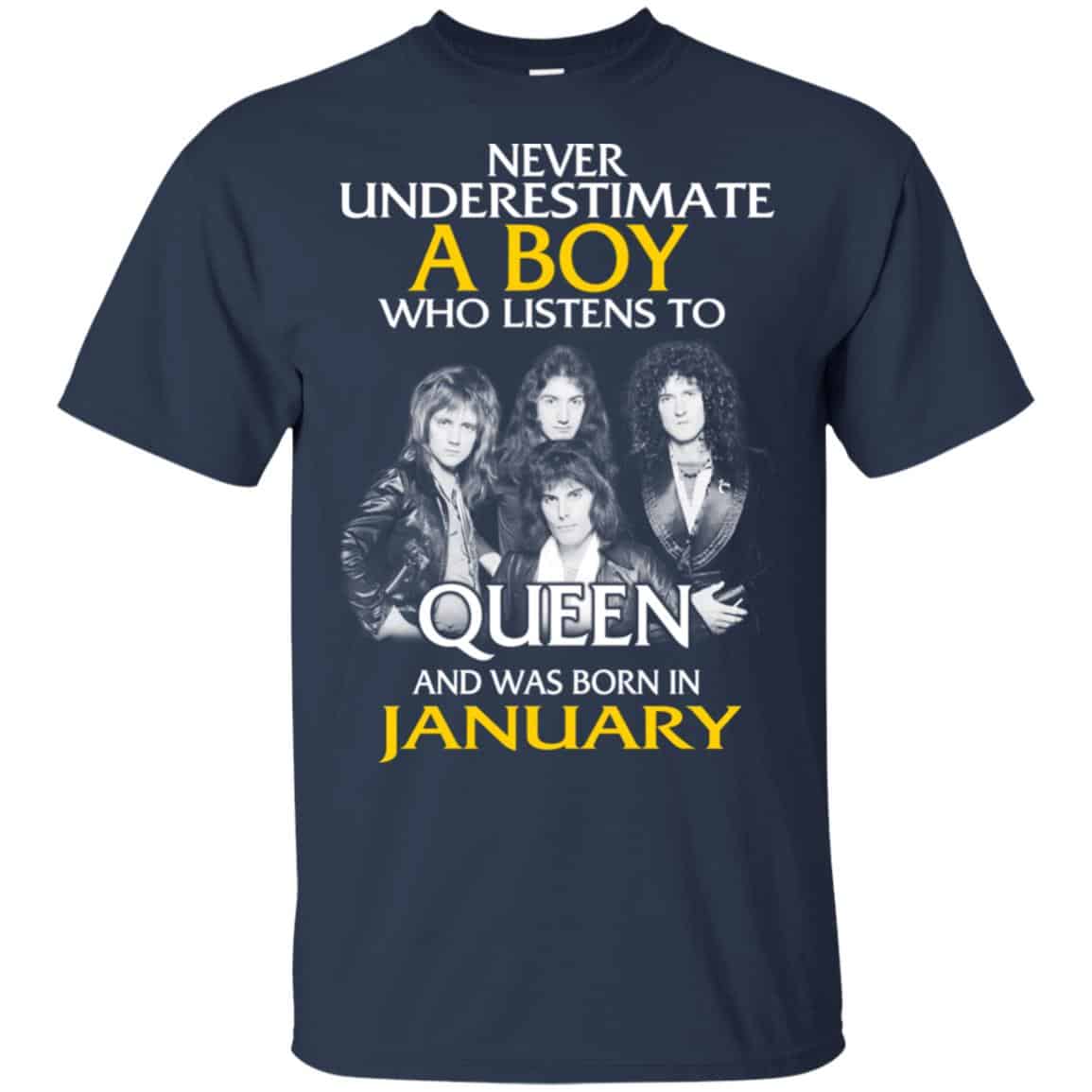 A Boy Who Listens To Queen And Was Born In January T-Shirts, Hoodie, Tank