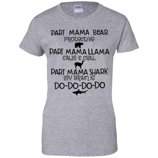 Part Mama Bear Protective Part Mama Llama Calm & Chill Part Mama Shark My Brain Is Do-Do-Do-Do T-Shirts, Hoodie, Tank