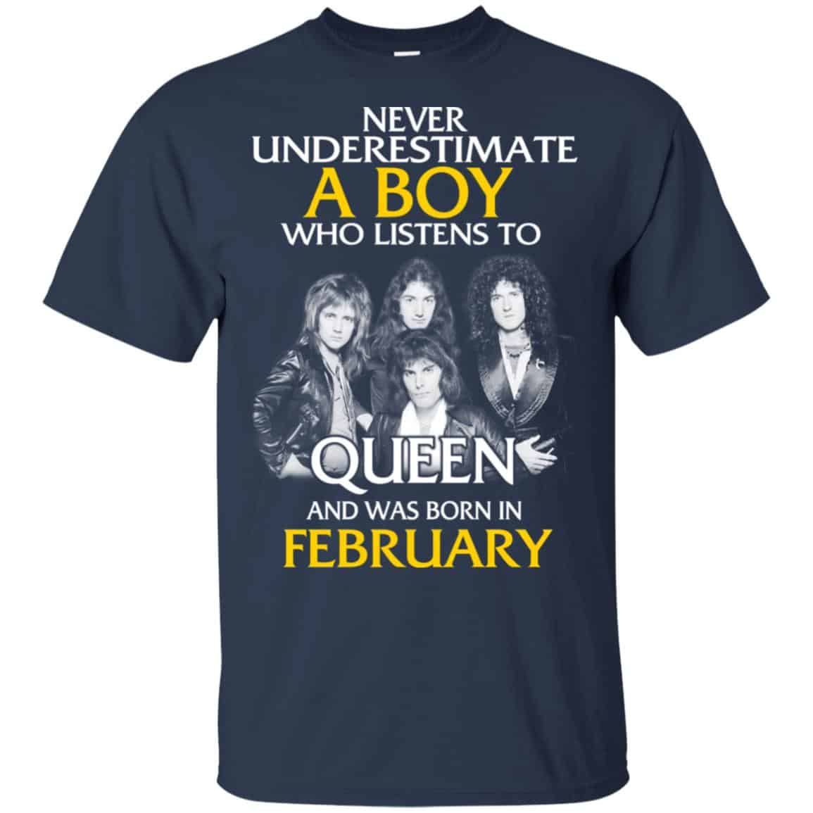 A Boy Who Listens To Queen And Was Born In February T-Shirts, Hoodie, Tank