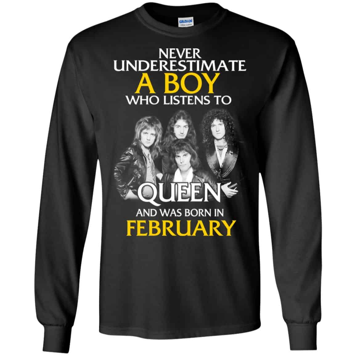 A Boy Who Listens To Queen And Was Born In February T-Shirts, Hoodie, Tank
