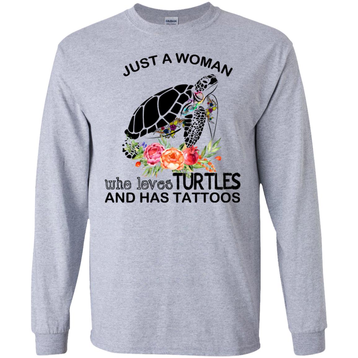 Just A Woman Who Loves Turtles And Has Tattoos T-Shirts, Hoodie, Tank