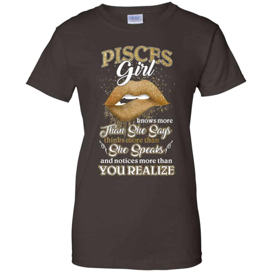 Pisces Girl Knows More Than She Says Zodiac Birthday T-Shirts, Hoodie, Tank