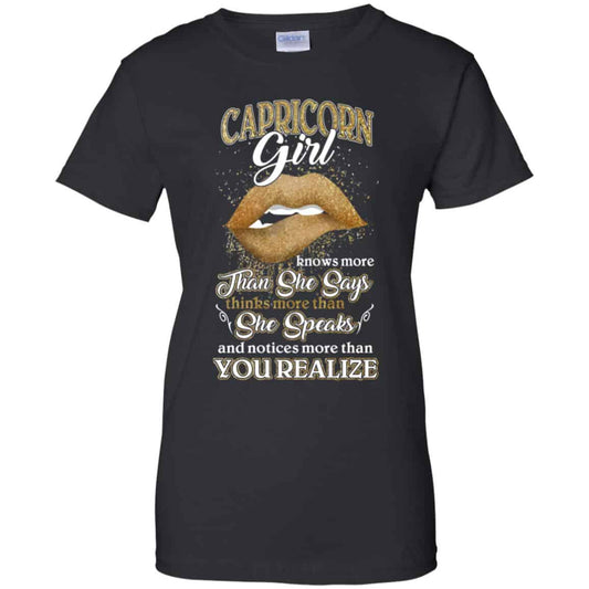 
	Capricorn Girl Knows More Than She Says Zodiac Birthday T-Shirts, Hoodie, Tank