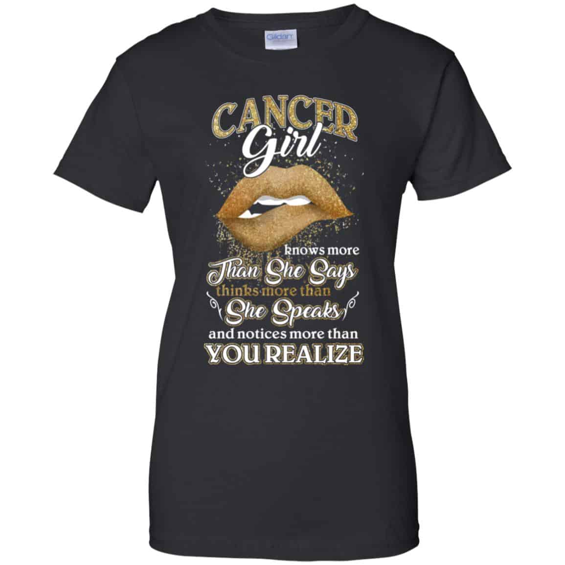 
	Cancer Girl Knows More Than She Says Zodiac Birthday T-Shirts, Hoodie, Tank