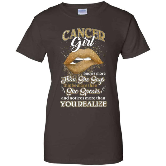 Cancer Girl Knows More Than She Says Zodiac Birthday T-Shirts, Hoodie, Tank