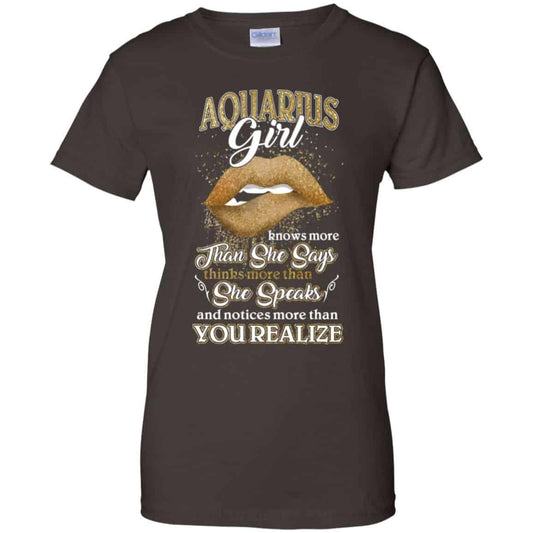 Aquarius Girl Knows More Than She Says Zodiac Birthday T-Shirts, Hoodie, Tank