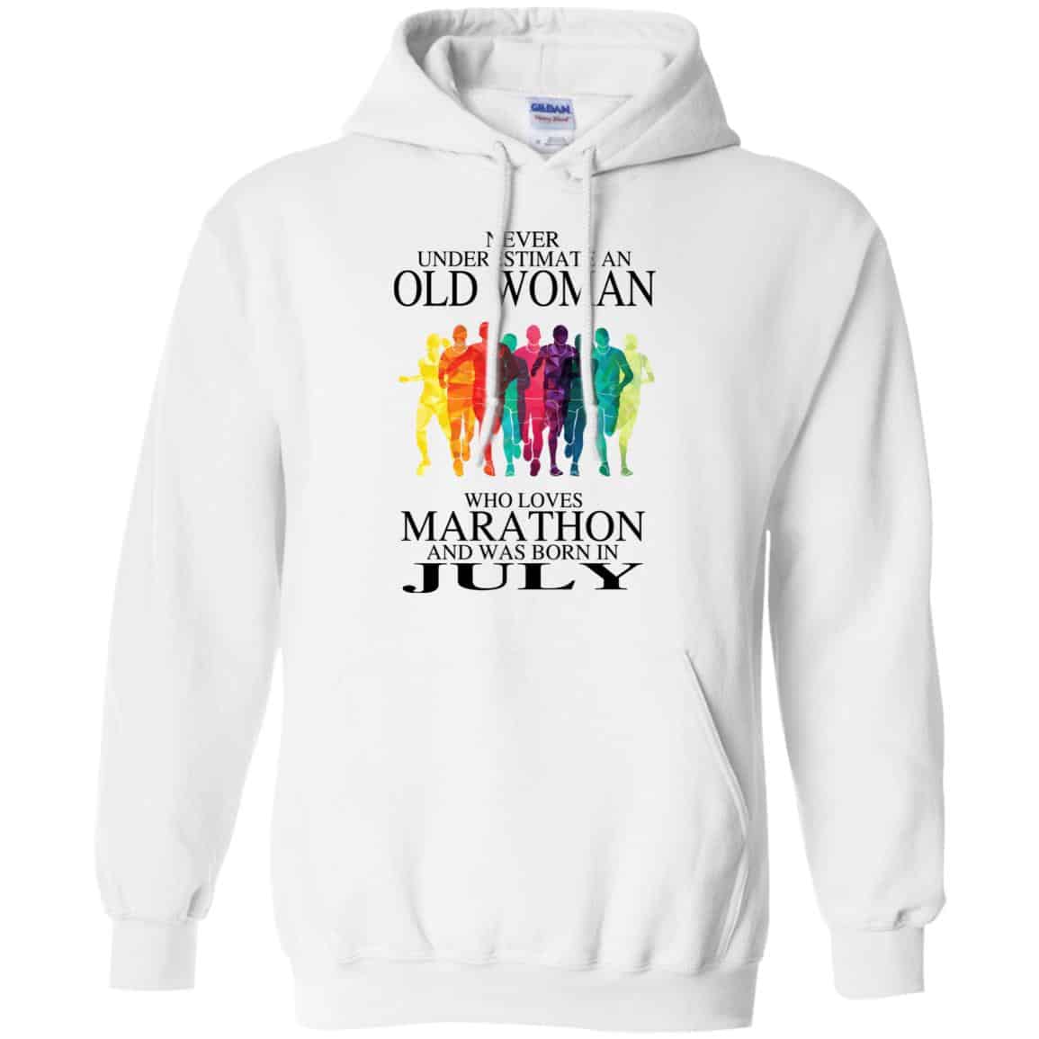 An Old Woman Who Loves Marathon And Was Born In July T-Shirts, Hoodie, Tank
