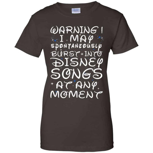 Warning I May Spontaneously Burst Into Disney Songs At Any Moment T-Shirts, Hoodie, Tank