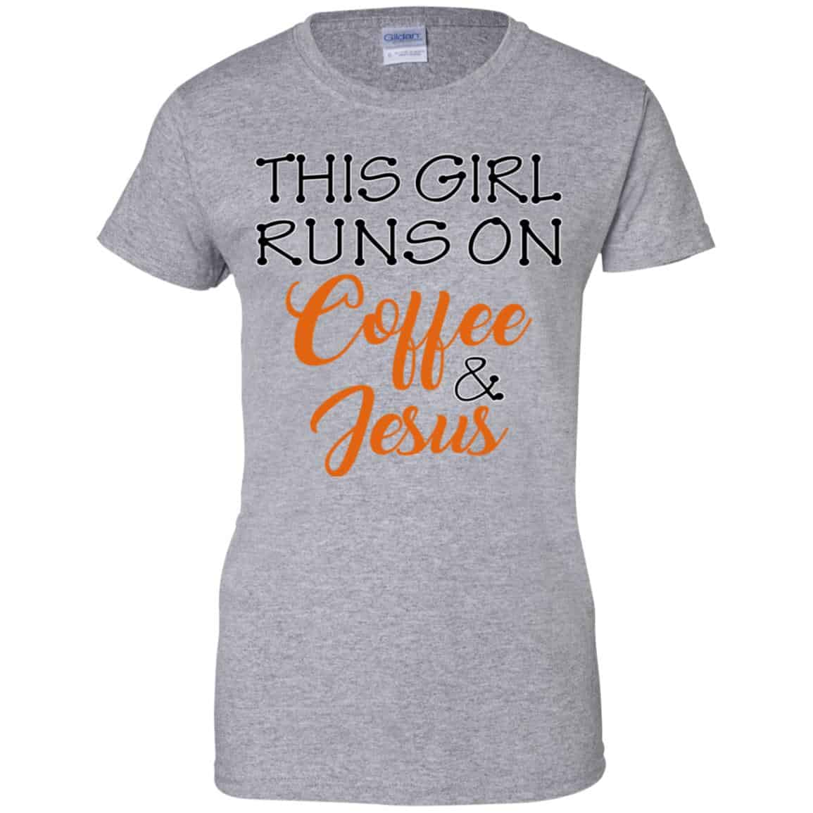 This Girl Runs On Coffee & Jesus Shirt, Hoodie, Tank