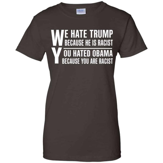 We Hate Trump Because He Is Racist You Hated Obama Because You Are Racist Shirt, Hoodie, Tank