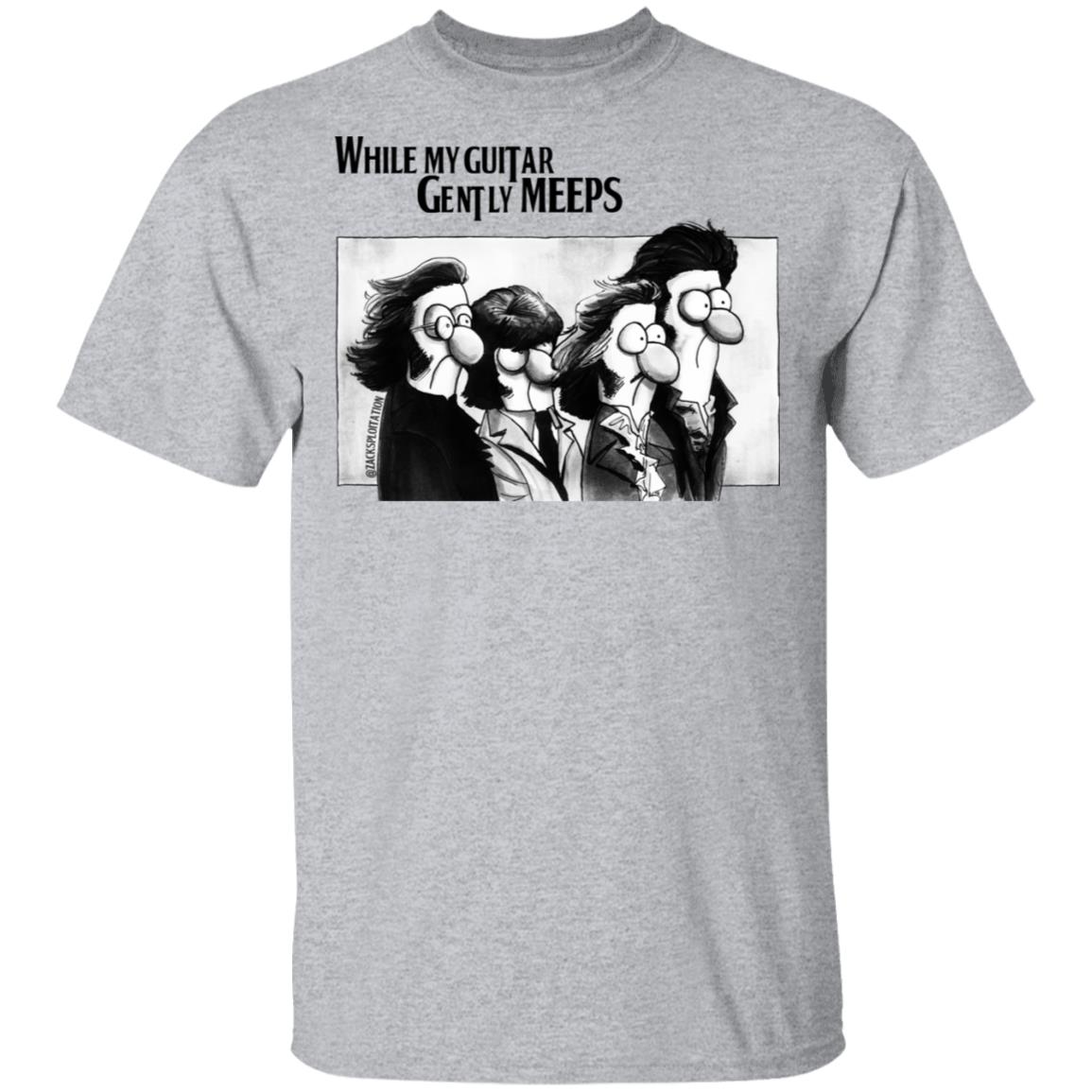 While My Guitar Gently Meeps Guitar Lovers Shirt, Hoodie, Tank