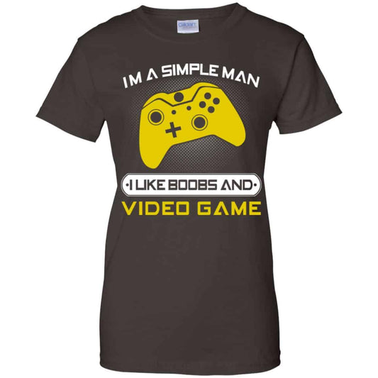 I’m A Simple Man I Like Boobs And Video Game T-Shirts, Hoodie, Tank