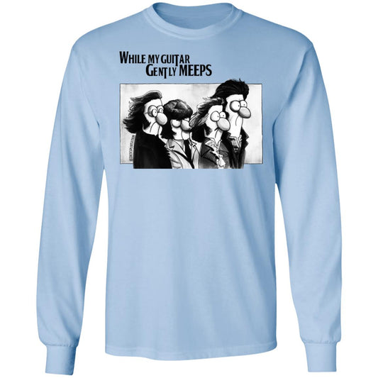 
	While My Guitar Gently Meeps Guitar Lovers Shirt, Hoodie, Tank