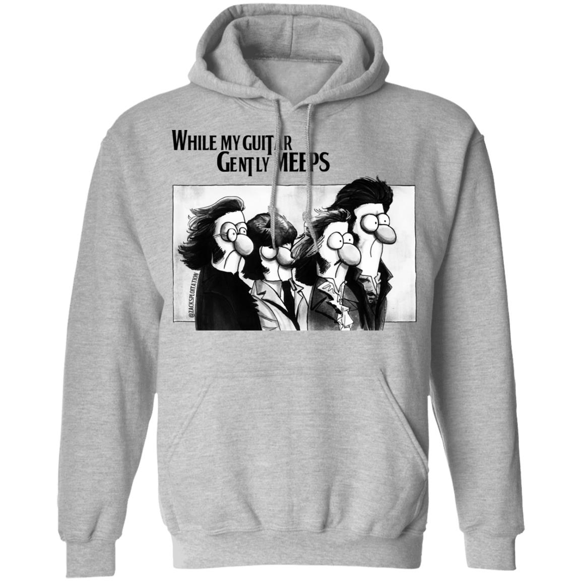 While My Guitar Gently Meeps Guitar Lovers Shirt, Hoodie, Tank