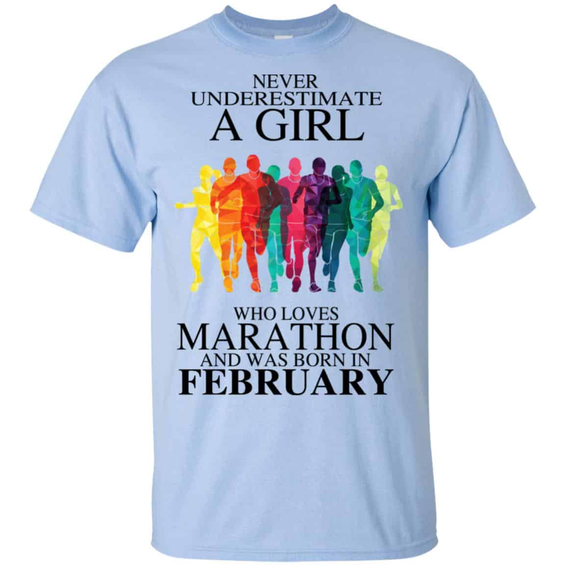 A Girl Who Loves Marathon And Was Born In February T-Shirts, Hoodie, Tank