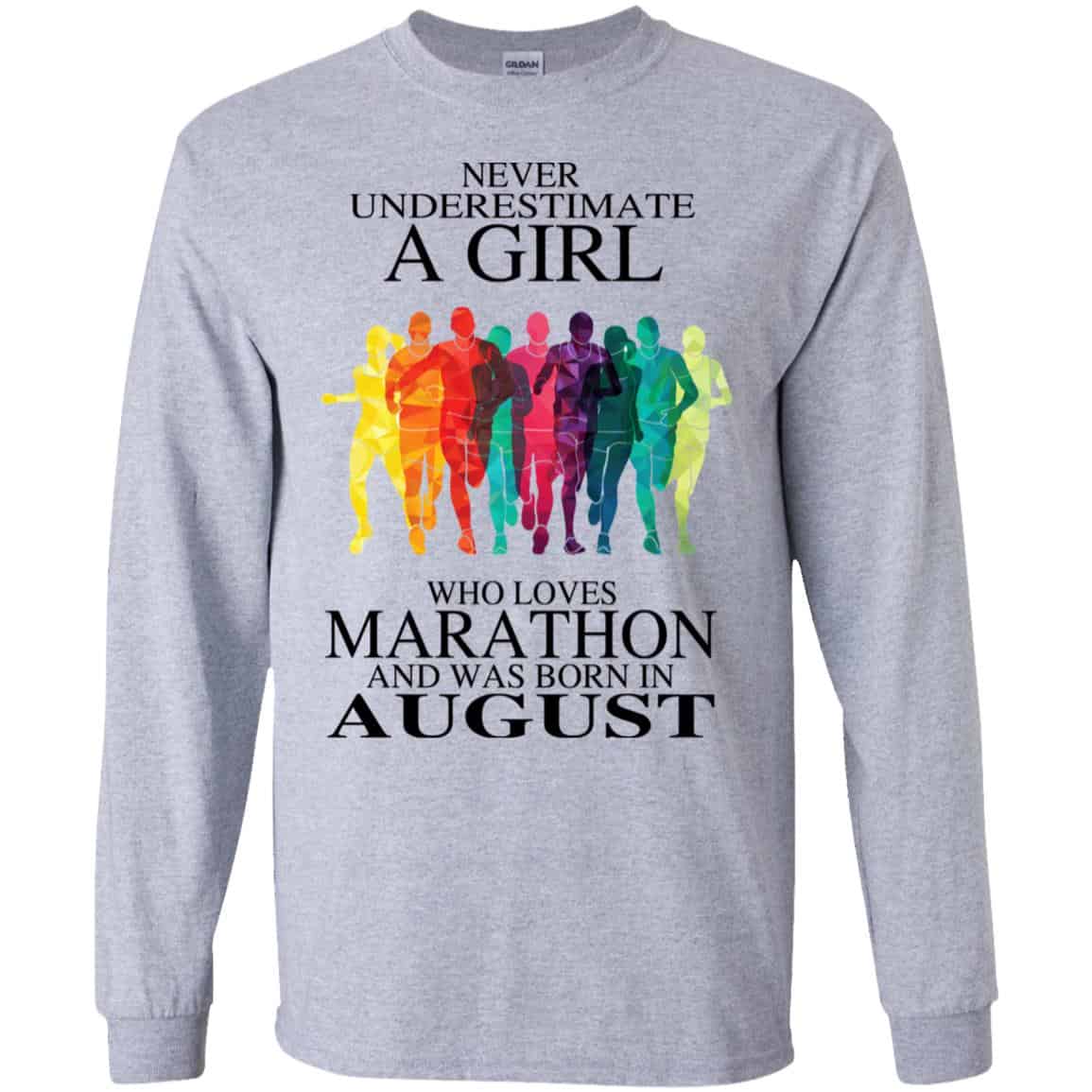 A Girl Who Loves Marathon And Was Born In August T-Shirts, Hoodie, Tank