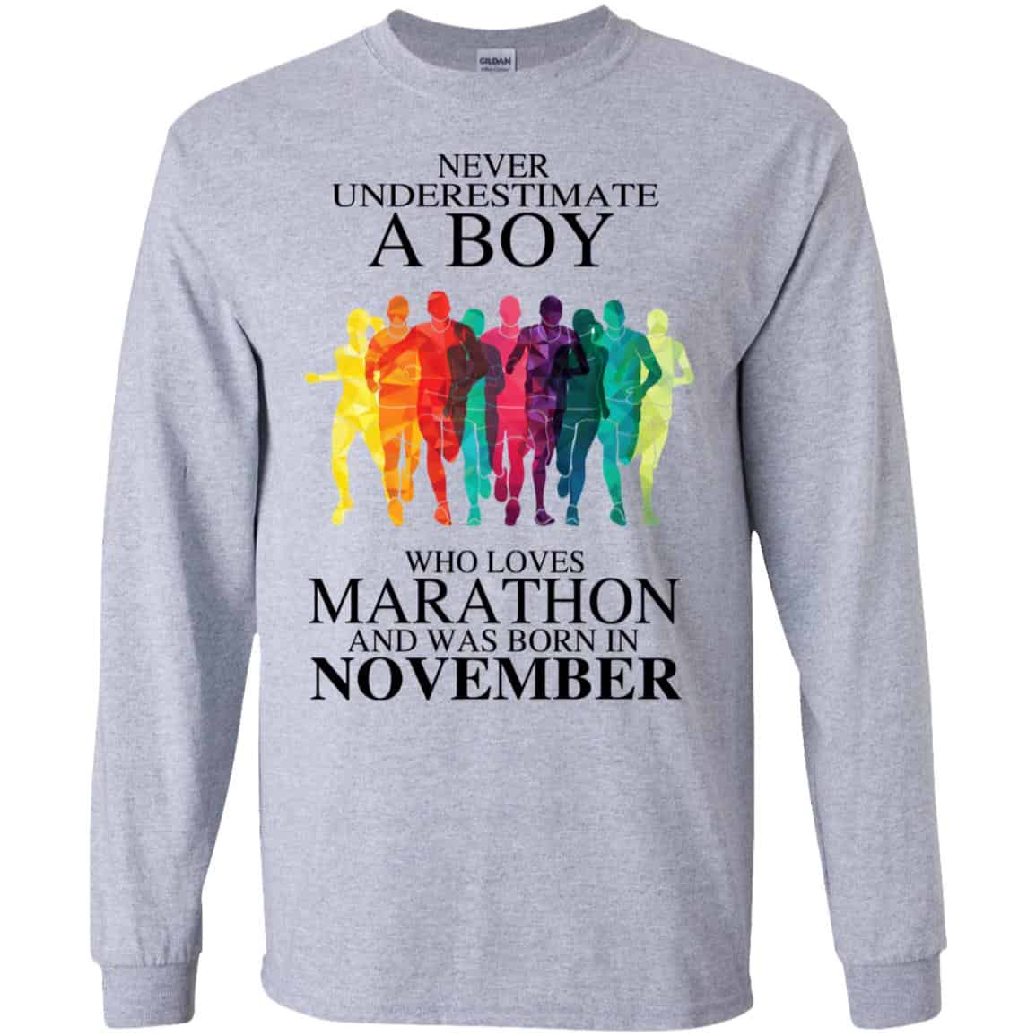 A Boy Who Loves Marathon And Was Born In November T-Shirts, Hoodie, Tank