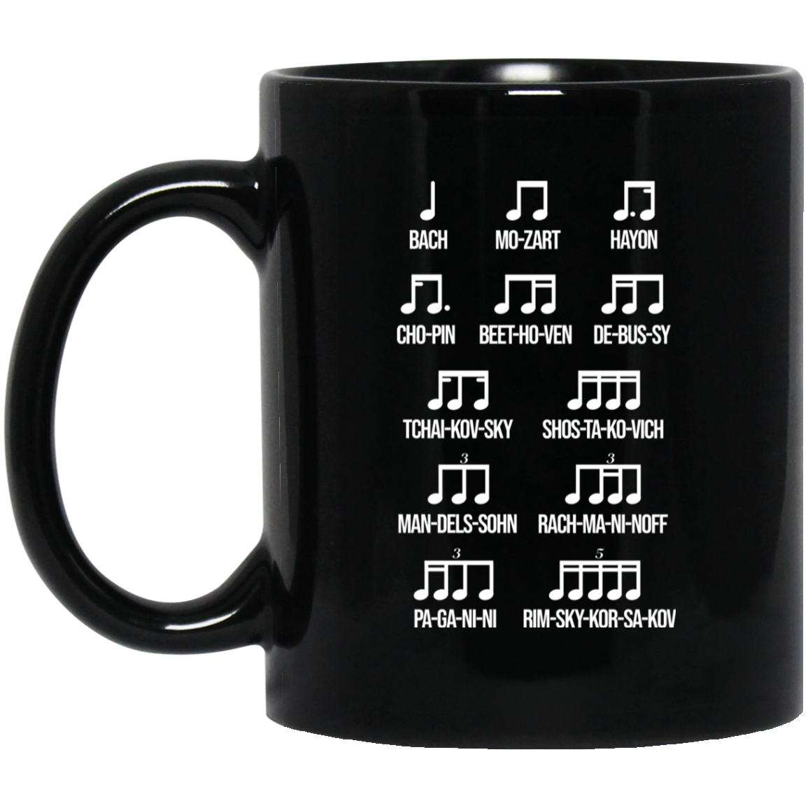 Composer Rhythm Music Gift Bach Mozart Beethoven Chopin Camiseta Mug