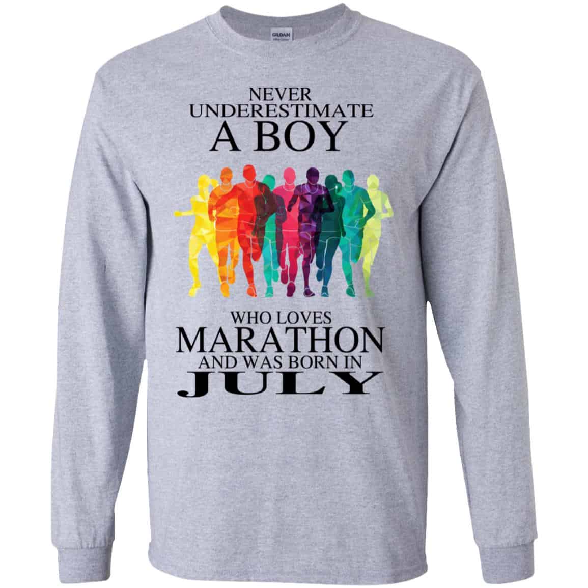 A Boy Who Loves Marathon And Was Born In July T-Shirts, Hoodie, Tank