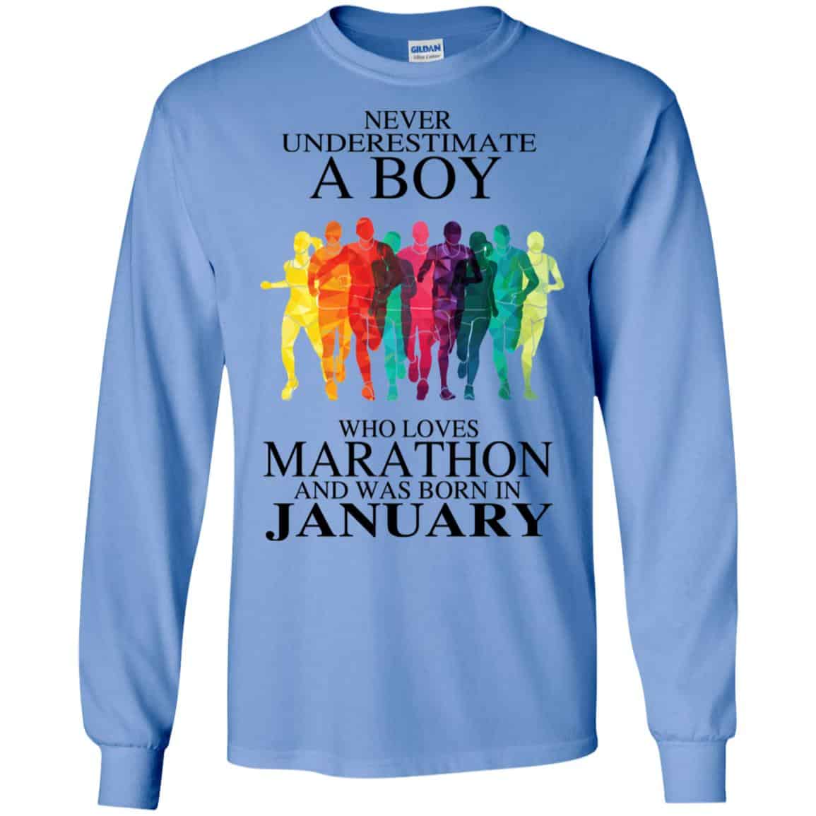A Boy Who Loves Marathon And Was Born In January T-Shirts, Hoodie, Tank