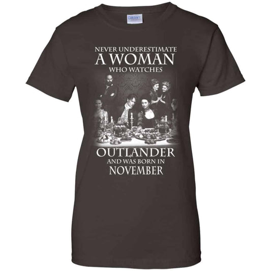 A Woman Who Watches Outlander And Was Born In November T-Shirts, Hoodie, Tank