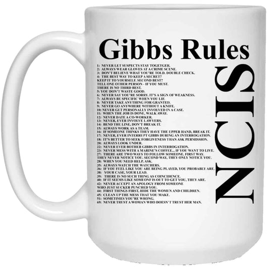 NCIS Gibbs Rules Mug