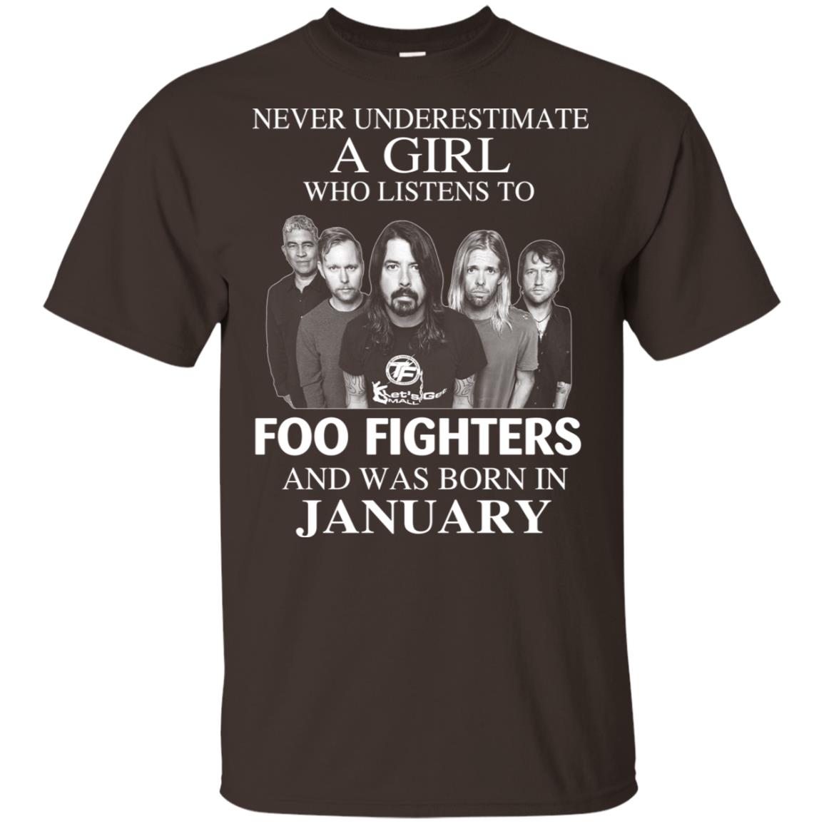A Girl Who Listens To Foo Fighters And Was Born In January T-Shirts, Hoodie, Tank