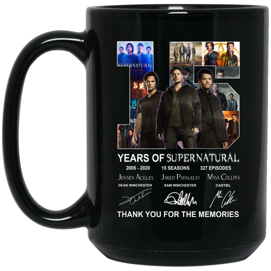 
	15 Years Of Supernatural Thank You For My Memories Mug