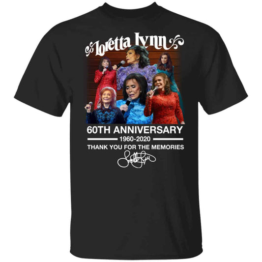 
	Loretta Lynn 60th Anniversary 1960 2020 Thank You For The Memories Signature Shirt, Hoodie, Tank