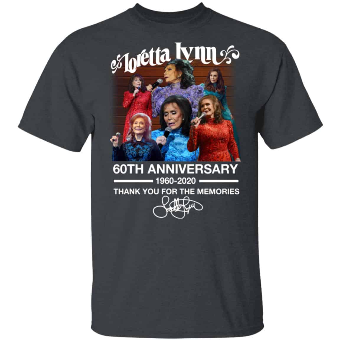 Loretta Lynn 60th Anniversary 1960 2020 Thank You For The Memories Signature Shirt, Hoodie, Tank