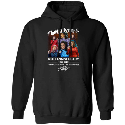 Loretta Lynn 60th Anniversary 1960 2020 Thank You For The Memories Signature Shirt, Hoodie, Tank