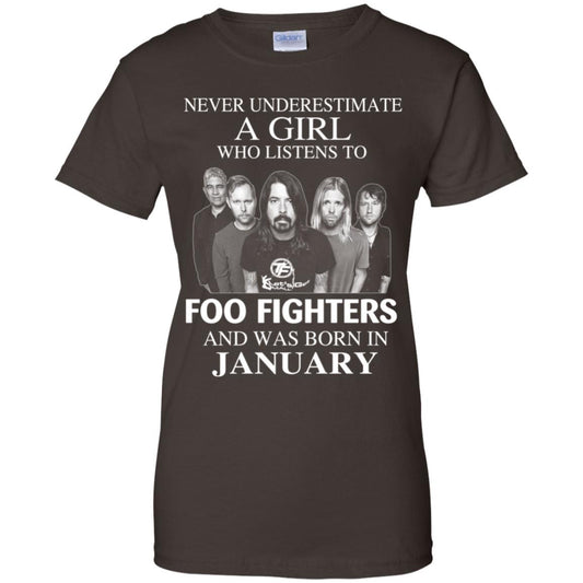 A Girl Who Listens To Foo Fighters And Was Born In January T-Shirts, Hoodie, Tank