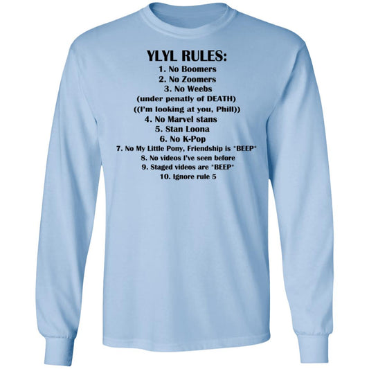 Ylyl Rules No Boomers No Zoomers No Weebs Ignore Rule 5 Shirt, Hoodie, Tank