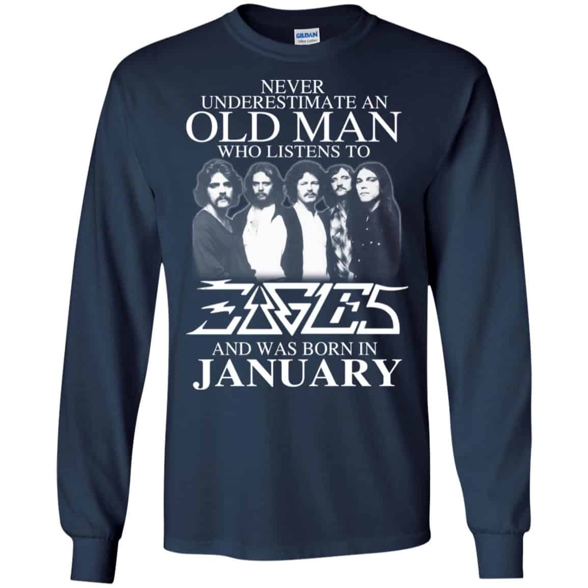 An Old Man Who Listens To Eagles And Was Born In January T-Shirts, Hoodie, Tank