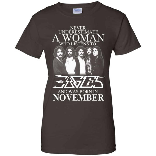 A Woman Who Listens To Eagles And Was Born In November T-Shirts, Hoodie, Tank