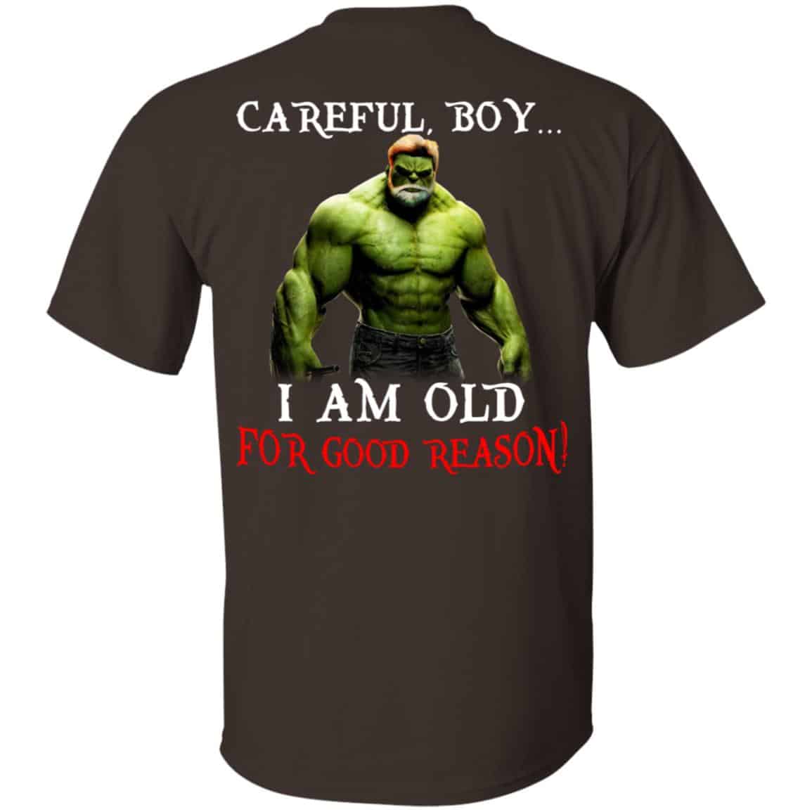 Hulk: Careful Boy I Am Old For Good Reason T-Shirts, Hoodie, Tank