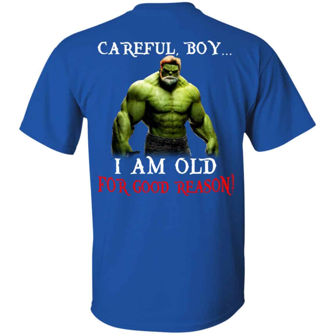 Hulk: Careful Boy I Am Old For Good Reason T-Shirts, Hoodie, Tank