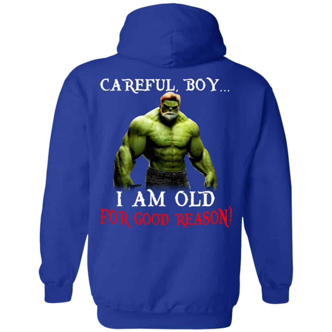 Hulk: Careful Boy I Am Old For Good Reason T-Shirts, Hoodie, Tank